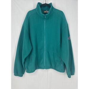90s Vintage Eddie Bauer Jacket Mens XL Green Fleece Full Zip Outdoors Gorpcore